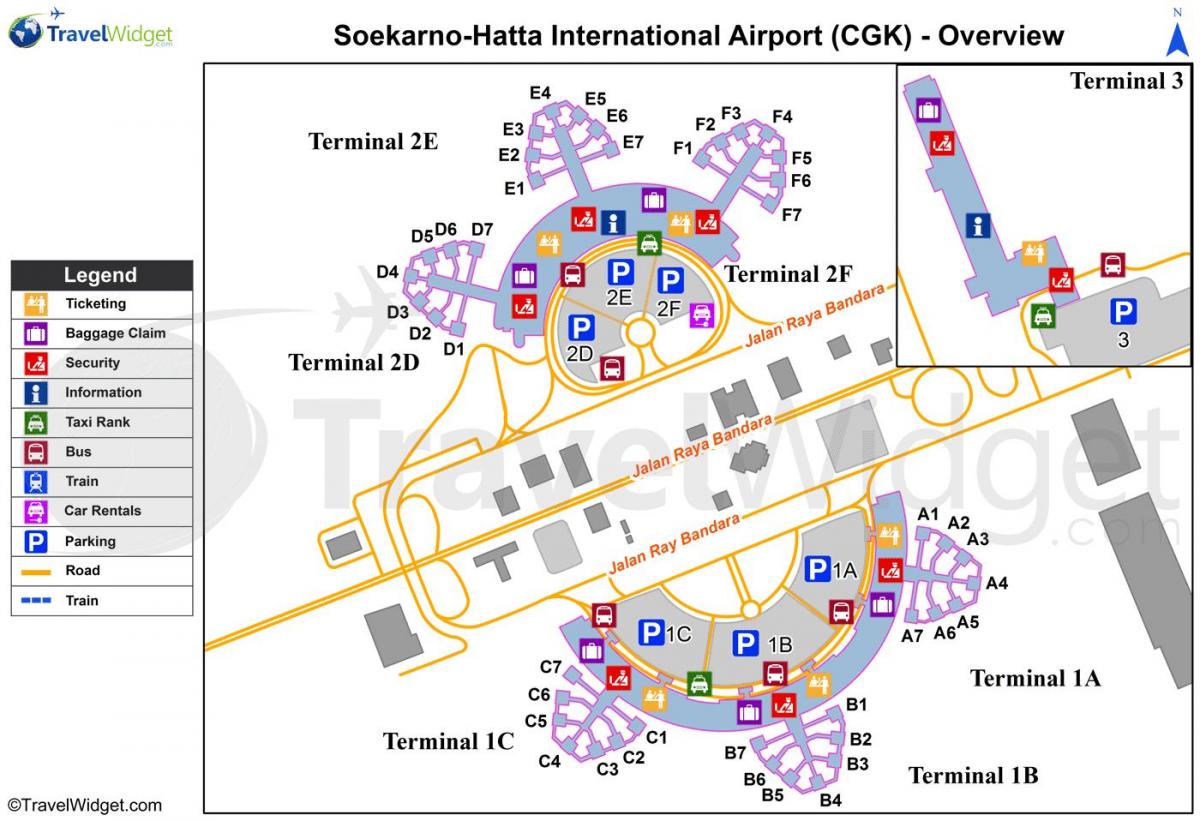 soekarno walaupun peta terminal lapangan terbang