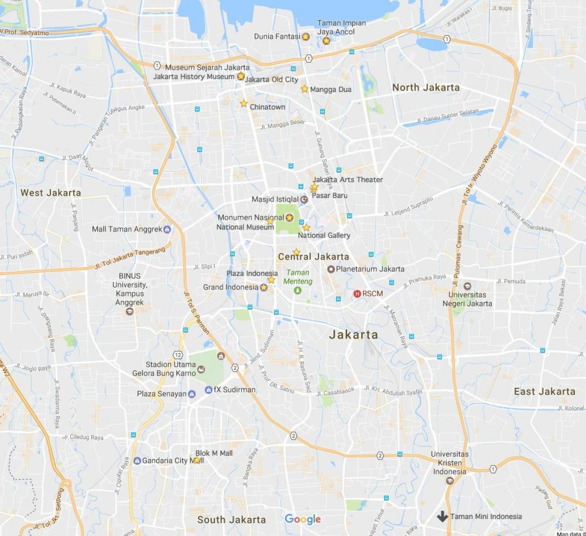 peta Jakarta pusat membeli-belah
